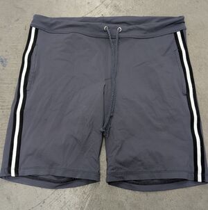 Sauvage Gray Athletic Shorts with Stripes, Large